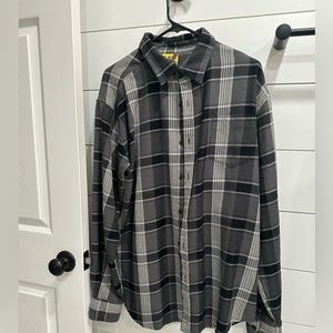 Mens Grey and Black Long Sleeve Button Up